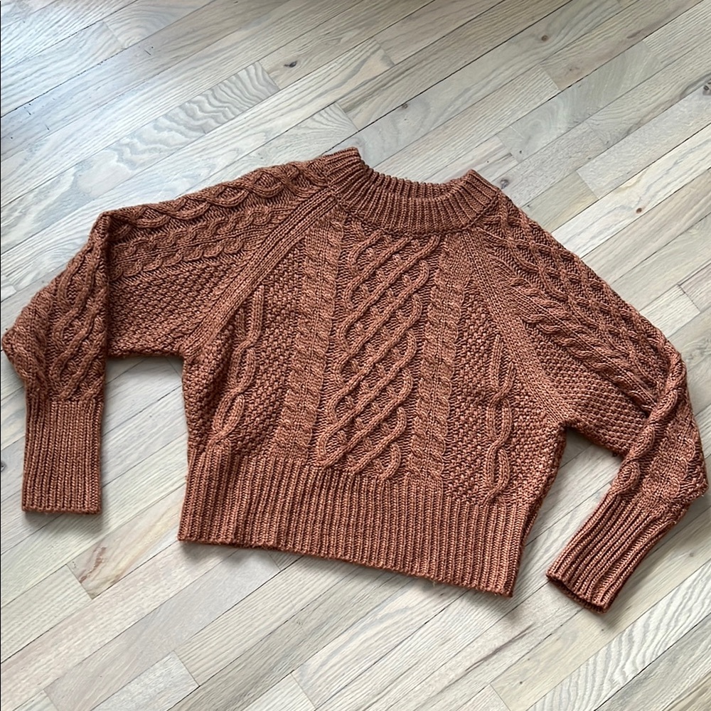 Rust Cable Knit Sweater